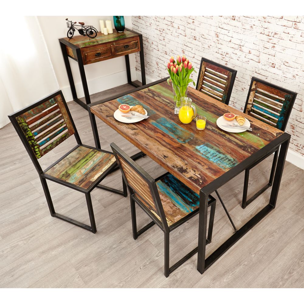 Urban Chic Reclaimed Furniture Small Dining Table with 4 chairs